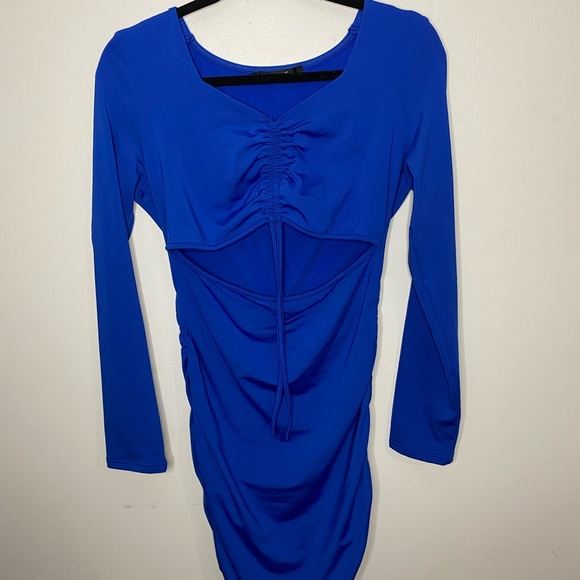 Blue Cinched Dress - Picture 1 of 2